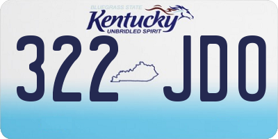 KY license plate 322JDO
