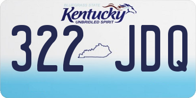 KY license plate 322JDQ