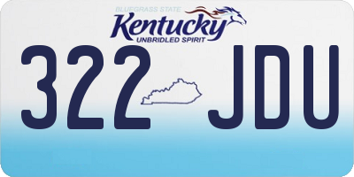 KY license plate 322JDU