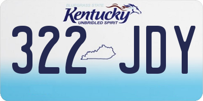 KY license plate 322JDY