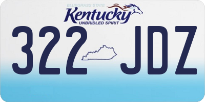 KY license plate 322JDZ