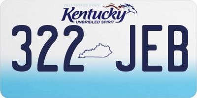 KY license plate 322JEB