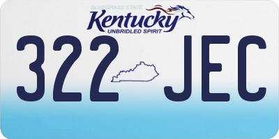 KY license plate 322JEC