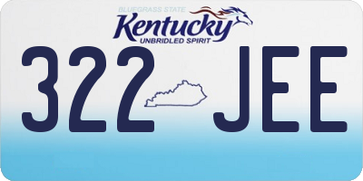 KY license plate 322JEE