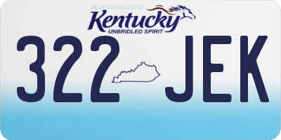 KY license plate 322JEK
