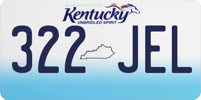 KY license plate 322JEL