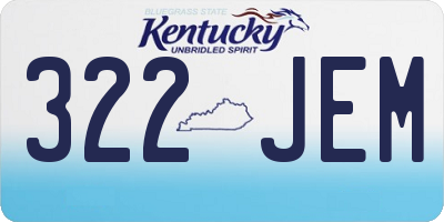 KY license plate 322JEM