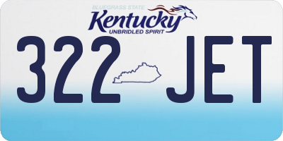 KY license plate 322JET