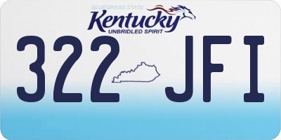 KY license plate 322JFI