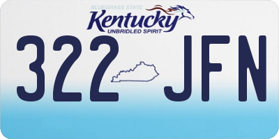 KY license plate 322JFN