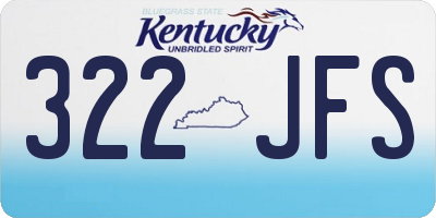KY license plate 322JFS