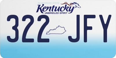 KY license plate 322JFY