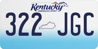 KY license plate 322JGC