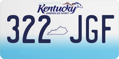 KY license plate 322JGF