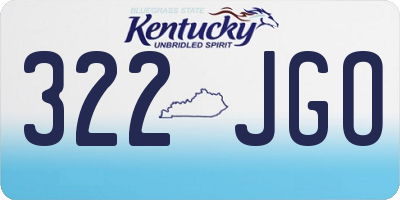 KY license plate 322JGO