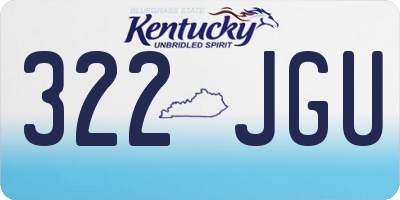 KY license plate 322JGU
