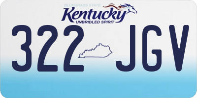 KY license plate 322JGV