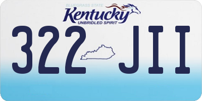 KY license plate 322JII