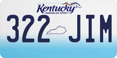 KY license plate 322JIM