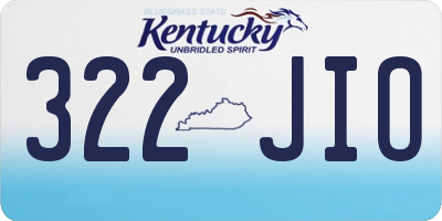 KY license plate 322JIO