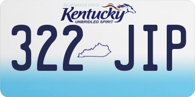 KY license plate 322JIP