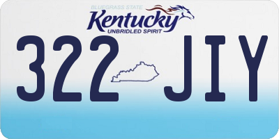 KY license plate 322JIY