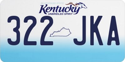 KY license plate 322JKA
