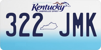 KY license plate 322JMK