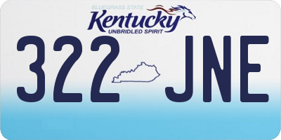 KY license plate 322JNE