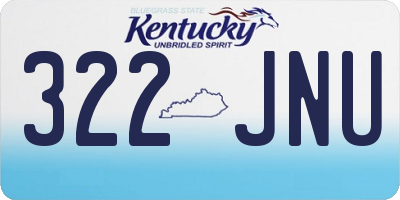 KY license plate 322JNU