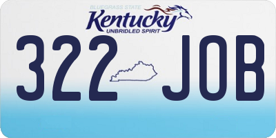 KY license plate 322JOB