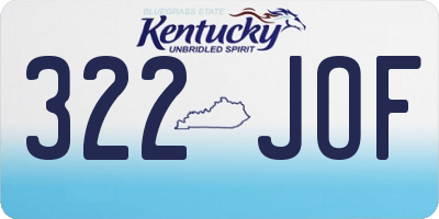 KY license plate 322JOF
