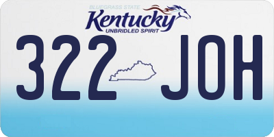 KY license plate 322JOH