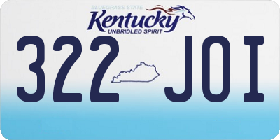 KY license plate 322JOI