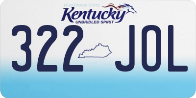 KY license plate 322JOL