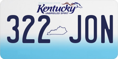 KY license plate 322JON