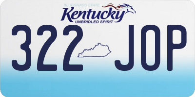KY license plate 322JOP
