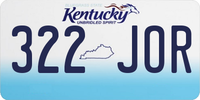 KY license plate 322JOR