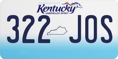 KY license plate 322JOS