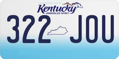 KY license plate 322JOU