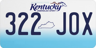 KY license plate 322JOX
