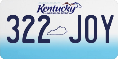 KY license plate 322JOY