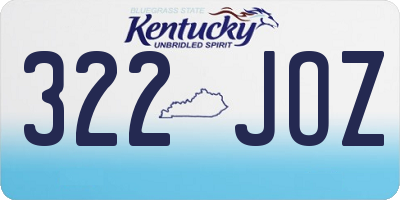 KY license plate 322JOZ