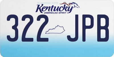 KY license plate 322JPB
