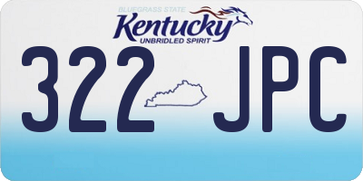 KY license plate 322JPC