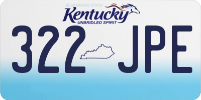 KY license plate 322JPE