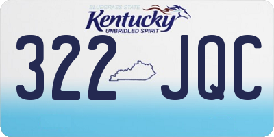 KY license plate 322JQC