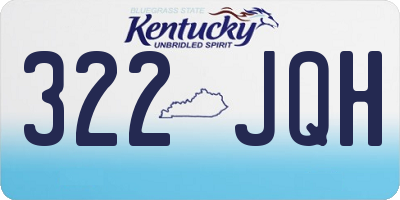 KY license plate 322JQH