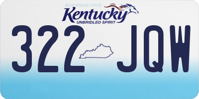 KY license plate 322JQW