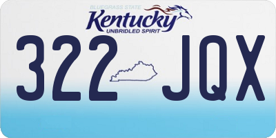 KY license plate 322JQX